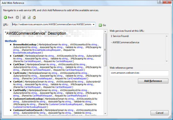 Add Web Reference